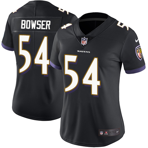 Nike Ravens #54 Tyus Bowser Black Alternate Women's Stitched NFL Vapor Untouchable Limited Jersey